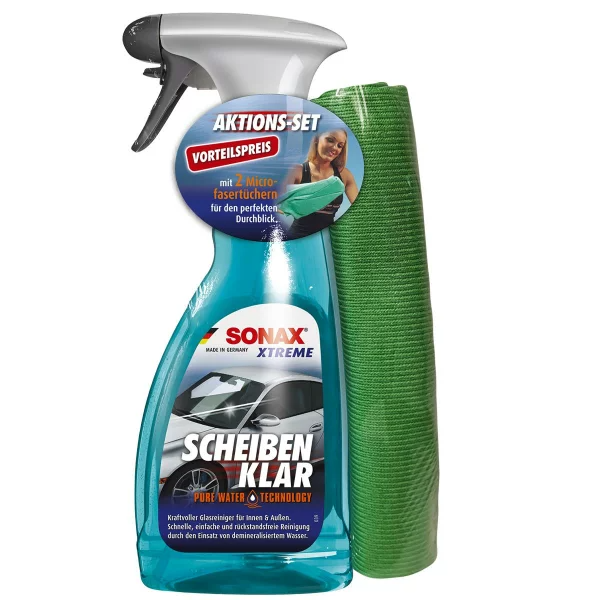 SONAX Aktions Set XTREME Scheibenklar + 2 Mikrofaser Tücher-1